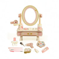Princess-Themed Play Vanity with Mirror Decorative Pretend Dressing Table Realistic Toy Makeup Table Portable for Playroom