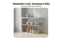 Stainless Steel Storage Rack Large Capacity Multi-Layer Kitchen Shelf Easy Assembly Metal Organizer Rack for Cooks, Adults, Garage, Office, Warehouse