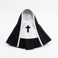 Nun Costume for Dogs and Cats, Novelty Pet Hooded Cloak with Cross Design, English Cloth Pet Cosplay and Photo Prop Outfit for All Genders