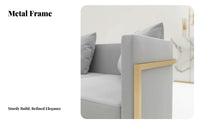 Nordic design Metal Frame Armchair and Sofa Set Modern Minimalist Design Reception Furniture Light Luxury Aesthetic Lounge Seating Comfortable Upholstery for Homeowners, Interior Designers, Business Owners, salon, Cafe, Office Lobby, Living Room