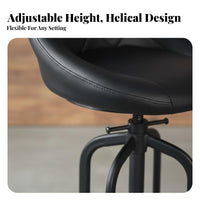 Adjustable Height Manufacturing threaded-height-adjustment Stool Vintage Design High Chair With Footrest Seating Furniture Padded Seat for Bar Owners, Homeowners, Adults, Cafe, Restaurant, Kitchen Island, Shop