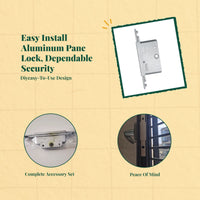 Aluminum Alloy Panel Lock, Sliding Panel Security Lock, Adjustable Door Panel Accessory, Easy Installation, Home Office