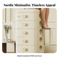 Multi-Tier Side Table Space-Saving Nightstand See-Through Drawers for Homeowners