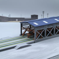 N Building Kit Bi-Color-Color Process N Train Maintenance Shed DIY Assembly 3D Printed Railway Maintenance Facility for Hobbyists