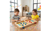 Two-Player Sling Puck Board Game Interactive Sling Puck Game Fast-Paced Board with Elastic Cords Smooth for Playrooms