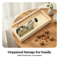 Box-Style Nut Nutcracker Wood Tray Base Walnut Nutcracker Red Knob
