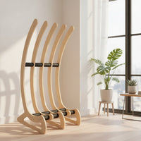 Floor-Standing Surfboard Storage Rack Wooden Surfboard Display Rack Padded Protective for Surfers, Garage, Living Room, Surfboard Shop