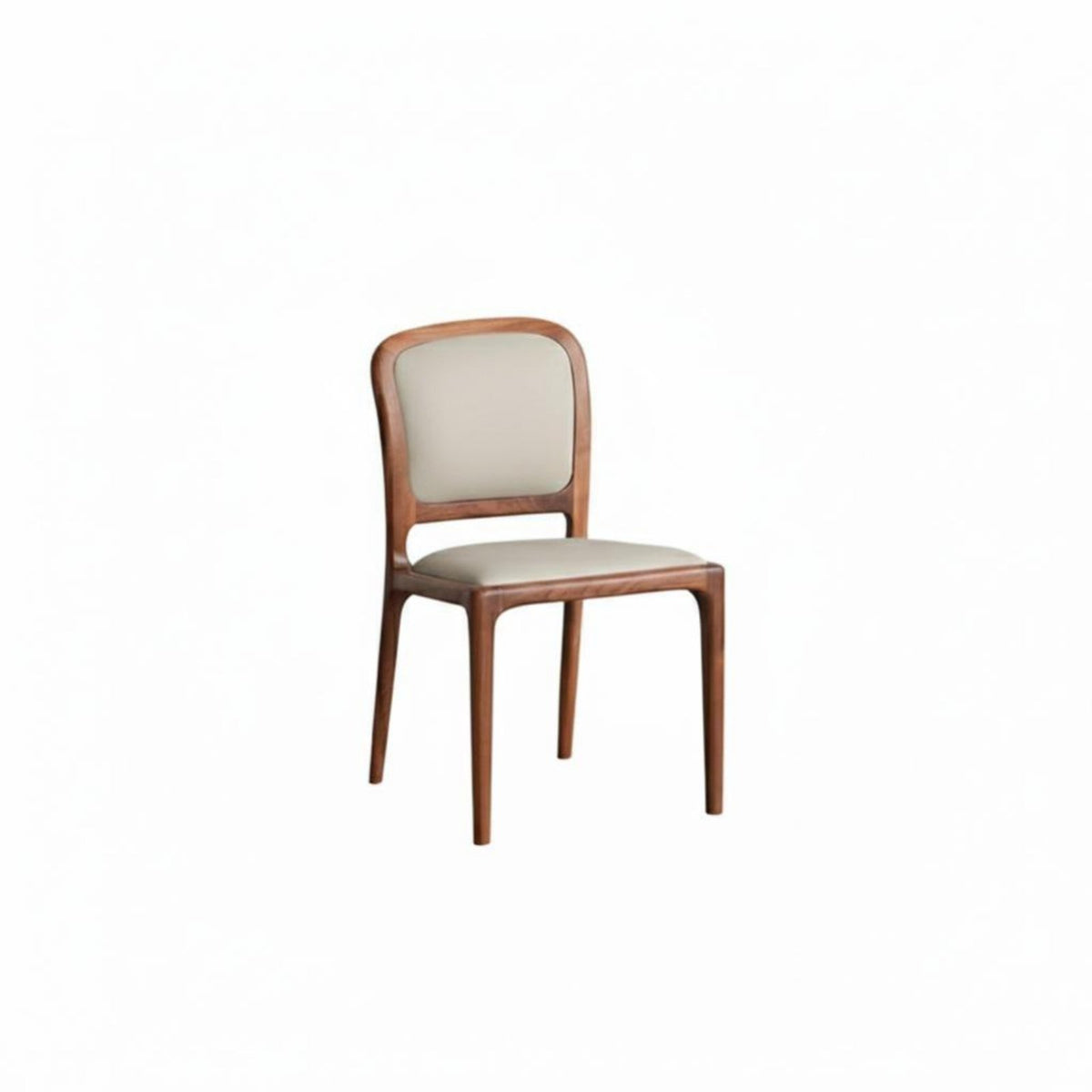 Leather-Upholstered Armchair Sturdy Wood Frame Upholstered Side Chair Minimalist Design Ergonomic Armrests for Homeowners
