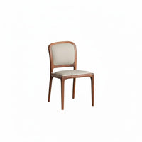 Leather-Upholstered Armchair Sturdy Wood Frame Upholstered Side Chair Minimalist Design Ergonomic Armrests for Homeowners