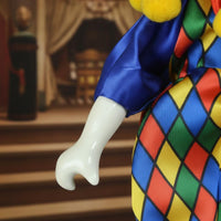 Dangling Leg Clown Doll Porcelain Head and Limbs Sitting Clown Shelf Ornament Souvenir Gift House Decoration for Collectors