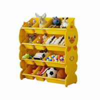 Duck Toy Storage Rack Space-Saving Kids Storage Cabinet with Bins Large Capacity