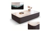 Coffee Table with Glass Top No-Assembly Glass Coffee Table Modern Furniture for Living Room, Apartment