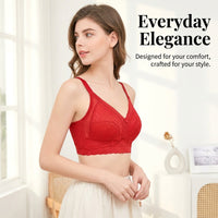 Ladies Non Wired Bras with Extremely Thin Cups for Comfort and Support, Five Hook Closure for Custom Fit, Padded Loungewear Style for Women