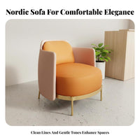 Curved Settee Nordic Design Curved Sectional Couch Space-Saving Size Minimalist Aesthetic for Homeowners, Adults, Office