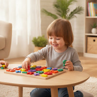 Easy-to-Grasp Wooden Board with Removable Pieces Long-Lasting Wooden Puzzle Compact Educational Puzzle for Preschoolers