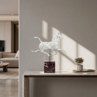 Horse Statue with Base Modern Tabletop Ornament Abstract for Interior Designers