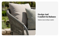 3 Pieces 3-Piece Woven Chat Set Nordic design Outdoor Furniture space-saving Easy Assembly for Apartment Dwellers, Homeowners