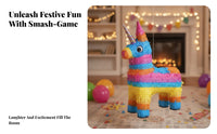 Birthday Mythical Horse Party Favor Box | Bright Multicolor Bands, Textured Handcrafted Look, Animal party favor box, for Themed Events