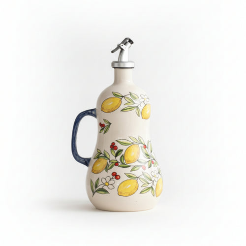 Automatic Pour Spout Bottle Glossy Finish Botanical Tableware