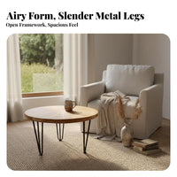 Three-Legged Round End Table Wabi-Sabi design Household Furniture Minimalist Design child-safe Rounded Edges for Small Spaces