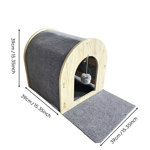 Feline Scratcher House Wear Resistant Pet Furniture Year-Round for Indoor