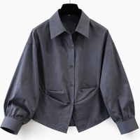 Long Sleeve Tops for Women with Pleated Design for Autumn, Premium Blouses for Capsule Wardrobe, Princess Shirts for Office Wear