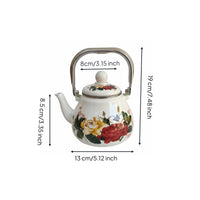 Enamel Tea Kettle Built-in Filter Floral Tea Kettle