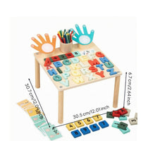 Wooden Children's Activity Table Colorful Early Learning Table Wooden Hues