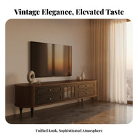 2 Pieces TV Stand and Coffee Table Combo Walnut Color Finish TV Stand and Coffee Table Set centralera Modern design Media Console for Living Room