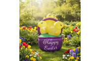 Inflatable Basket with Chicks LED Spring Easter Inflatable Decoration for Garden