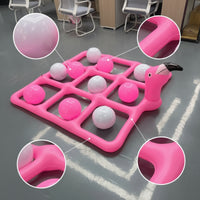 Interactive Inflatable Flamingo Toss Game Screen-Unplugged Pool Buoyant Mat with Toss Game Lightweight Toss and Toe Toe Pool Buoyant Mat Outdoor for Children, Adults