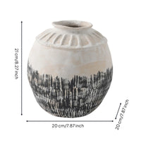 Ceramic Vase with Fluted Shoulder Handcrafted Ceramic Vase with Narrow Mouth Hand Painted for Interior Designers, Refined Simplicity Seekers