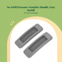 No-hole, no-drill handle. Discreet pull, pressure-sensitive installation. Suitable for kitchen, cabinet, drawer, glass, sliding, and wooden doors.