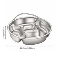 Divided Steamer Plate Deepened Design Round Portion Control Plate for Dieters