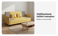 Foldable Design Folding Sofa Bed Easy Assembly Textile Futon Couch High-Density Sponge Cushion 3 in 1 Convertible Loveseat Solid Wood Frame for Small Space Dwellers, Homeowners, Office Workers