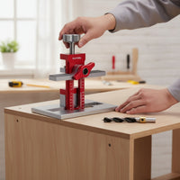Adjustable Cabinet Door Mounting Tool with Drill Bit Non-Slip Cabinet Door Jig Precision Accurate for DIYers, Woodworkers, Woodworking