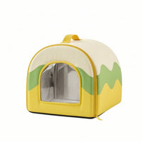 Pet House with Ice Packs Portable Cooling Cat House Indoor Cooling Cave for Cats