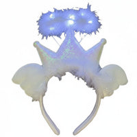 Light-up Celestial Glo Feather Extension Circle Headband Built-in Battery Light-Emitting Crown Celestial Feather Extension