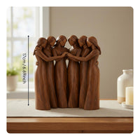Sister Friendship Statue Sentimental Gift Faux Wood Resin Sculpture for Sisters