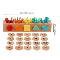 Number Shape Sorting Board Multi-Function Wooden Educational Toy Wood Educational Toy for Young Children, Preschoolers, Classroom