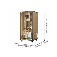 Cat Activity Center Cat Tower with Storage Cat Tree with Litter Box Enclosure Hidden Cat Litter Furniture Sturdy Wooden Structure Clear Glass Door Suitable for Indoor Cats Home Use