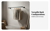 Sturdy and Long-Lasting Industrial Pipe Clothing Rack Space Saving Wall Mounted Clothes Rack Multi-Purpose Wall Mounted Clothes Bar Scratch Resistant for Fashion Designers, DIY Enthusiasts, Boutique, Bedroom, Entryway, Laundry Room