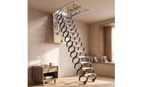 Space-Saving Telescopic Loft Staircase Foldable Folding Attic Ladder Telescoping Pull-down Loft Ladder Safe for Duplex