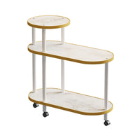 3-Tier Storage Cart Modern Side Table with Wheels Multifunctional for Apartment