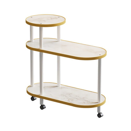 3-Tier Storage Cart Modern Side Table with Wheels Multifunctional for Apartment