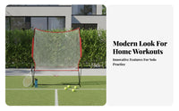 Tennis Practice Net Stable Frame Solo Practice Net Easy Storage Sports Training Equipment for Beginners, Advanced Participants, Outdoor, Backyard