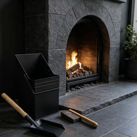 Fireplace Tool Set with Ash Bucket, Shovel, and Brush