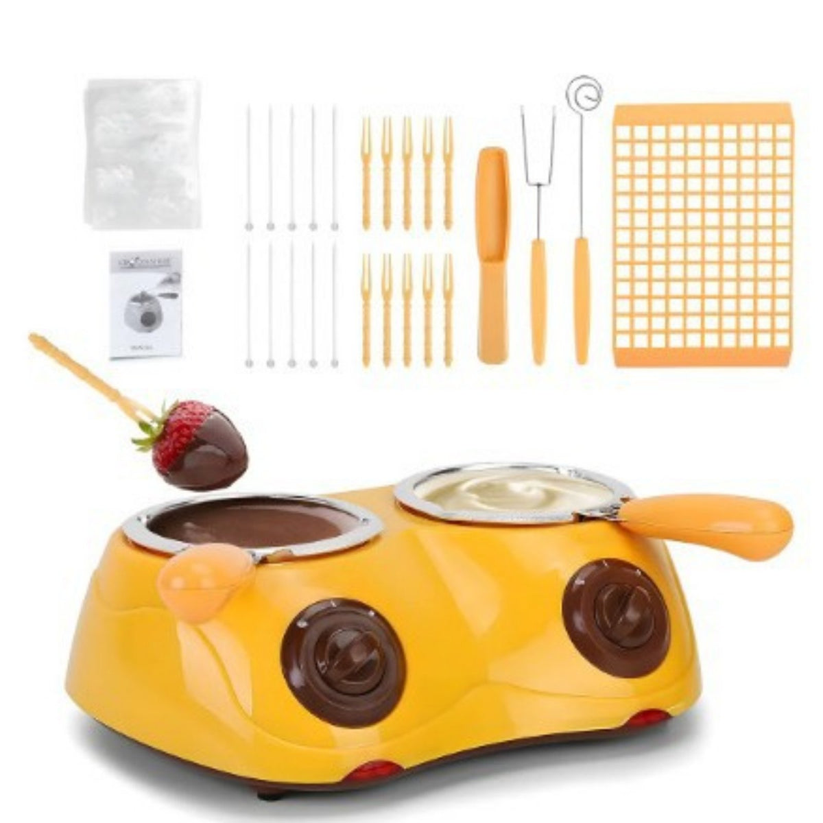 Easy to Use Electric Chocolate Melting Pot Double Pot Chocolate Fondue Set Baking Supply for Bakers, Parties