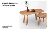 Slatted Top Low Table Natural Imperfection Aesthetic Design outsidedoor Furniture Minimalist & design