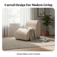 Caterpillar-Shaped Lounge Chair Soft Fabric Upholstery Upholstered Lounge Chair Ergonomic Shape No Assembly Required for Bedroom